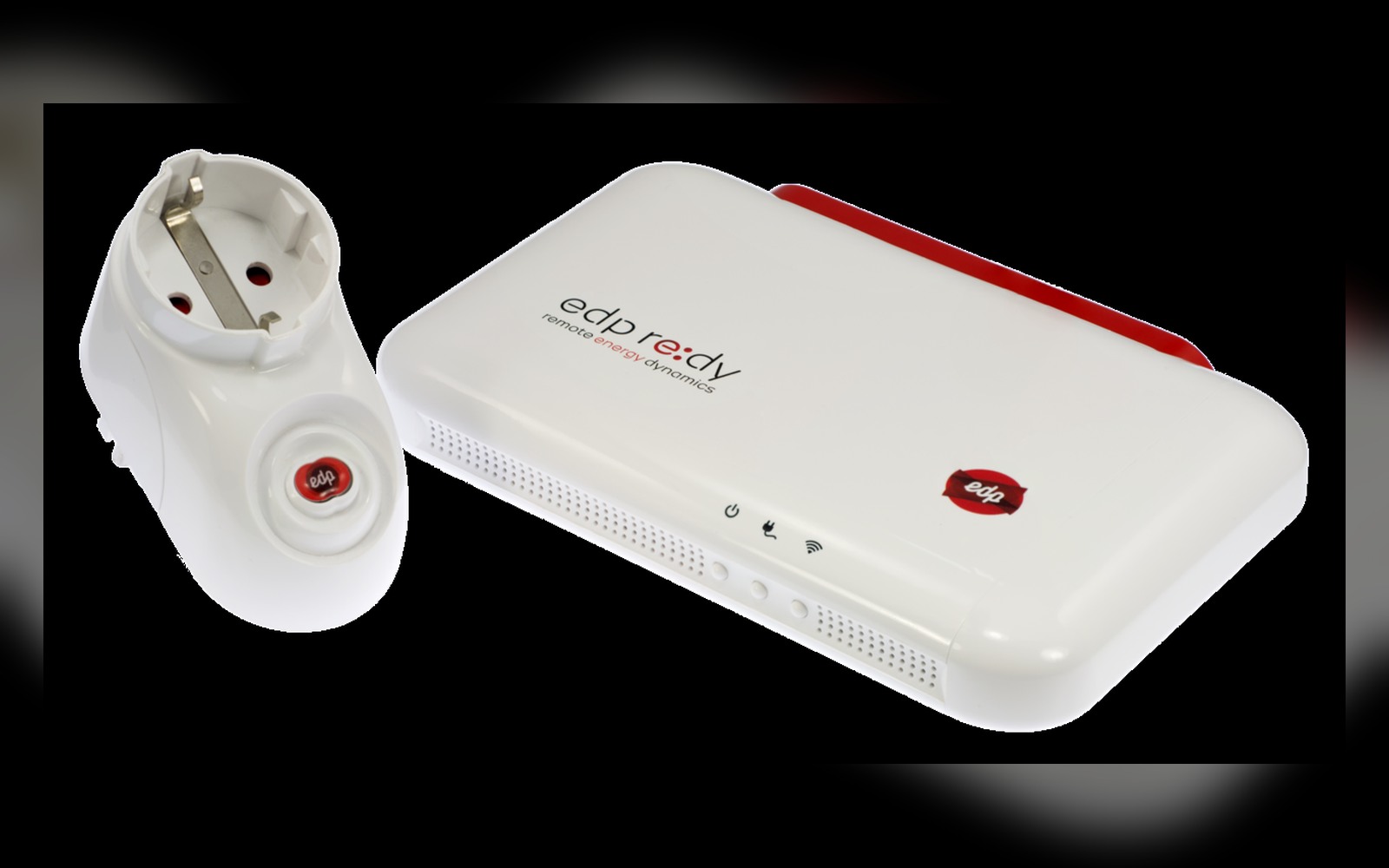 Smart plug and home-energy gateway shown together as a connected control kit