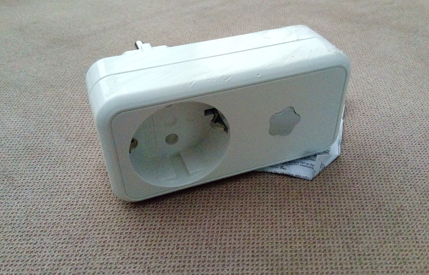 Close view of smart plug details used to check lamps and small appliances