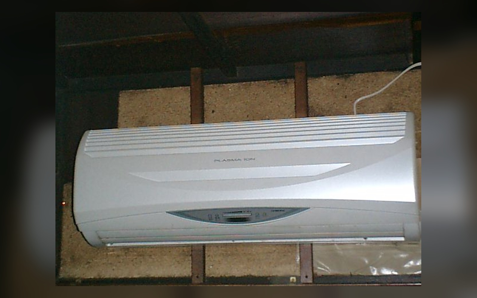 Wall-mounted split air-conditioning unit used during hot summer weather