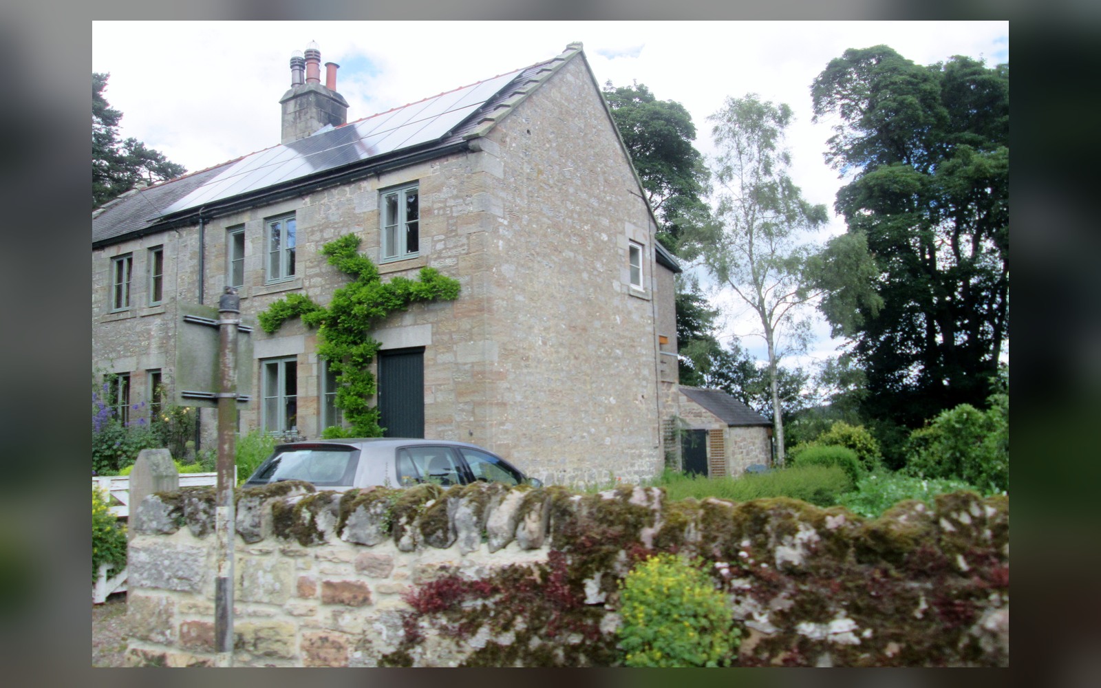 Solar panels installed on the roof of a UK cottage